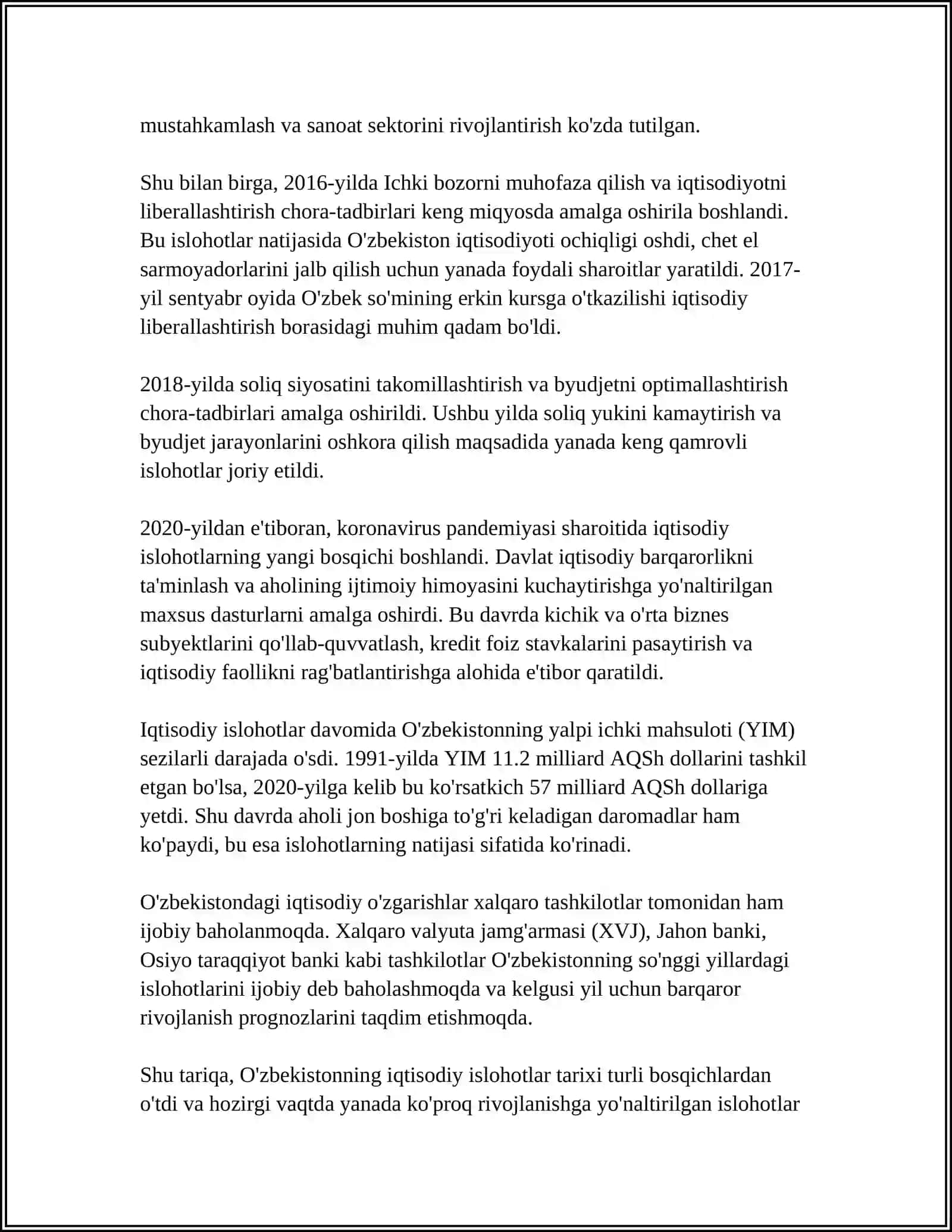 OʻZBEKISTONDA IQTISODIY ISLOHOTLAR XUSUSIY MULKCHILIKNING SHAKLLANISHI 4