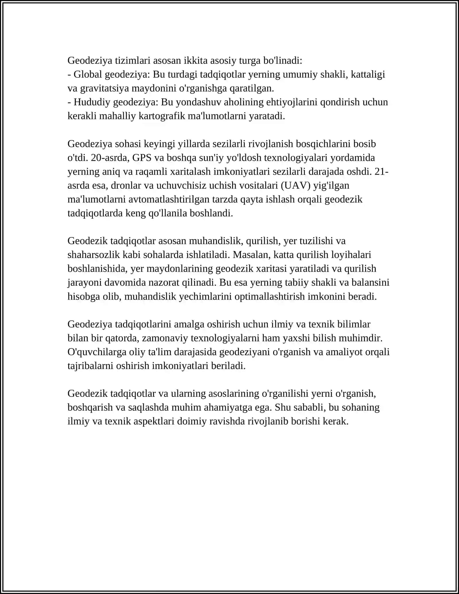 Geodezik tadqiqotlar asoslari 4