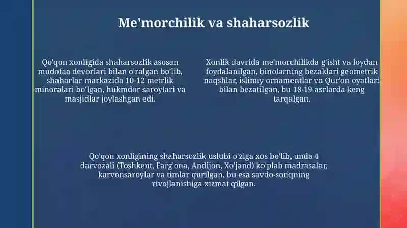 Qo'qon xonligining madaniy hayoti 4