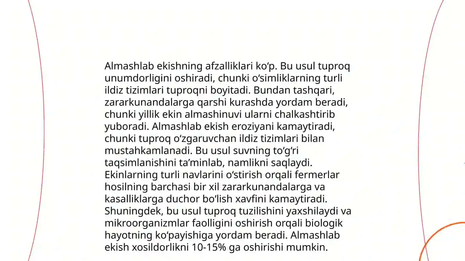 Almashlab ekish sxemasini tuzish 4