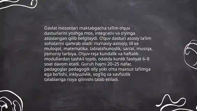Maktabgacha ta‘limning davlat talablari 4
