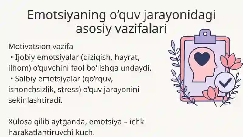 Emotsiyaning pedagogik o'rni 4