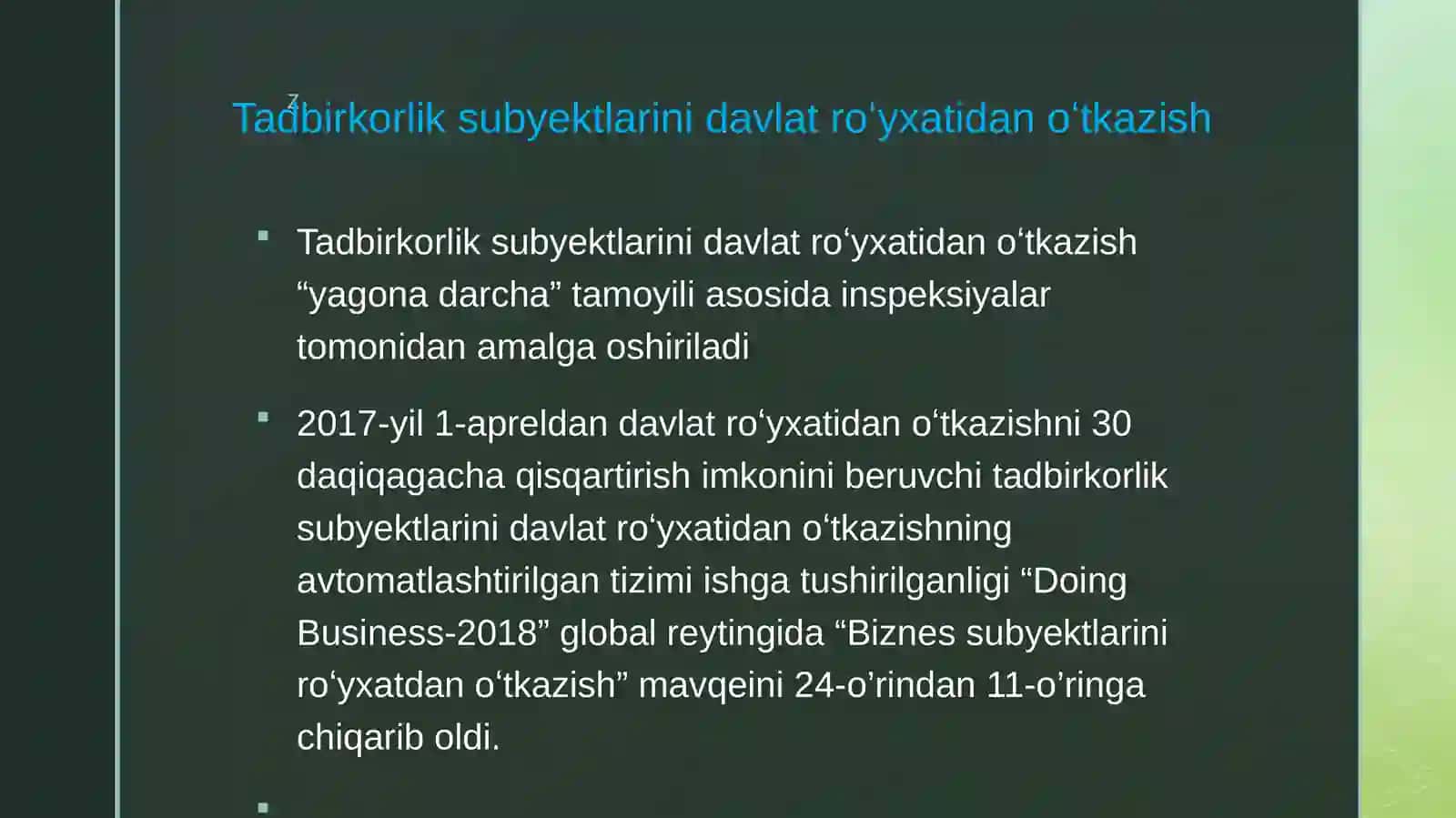 Tadbirkorlik subyektlarini davlat roʻyxatidan oʻtkazish 4