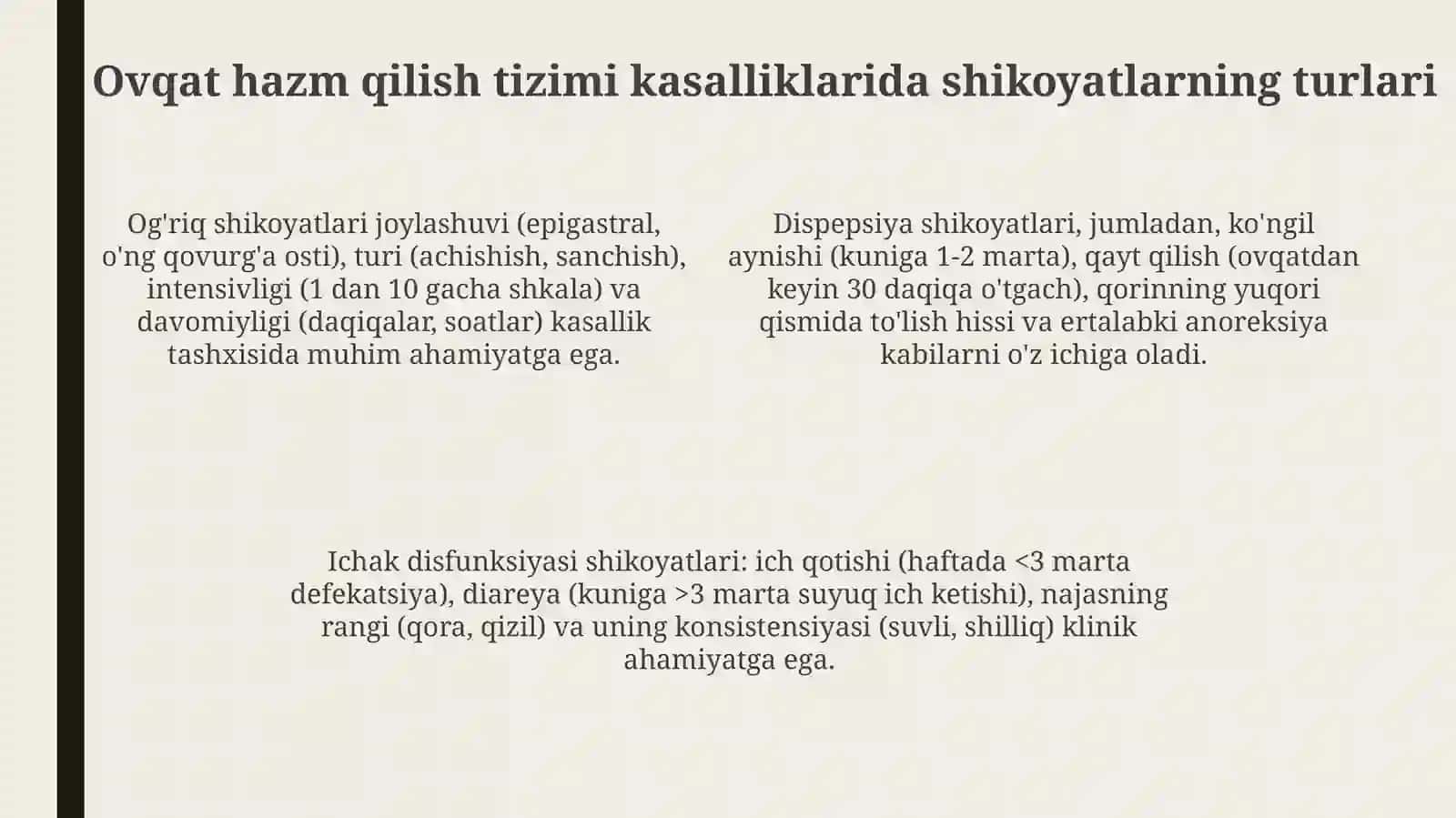 Shikoyatlarning ahamiyati va anamnez yig'ish 4