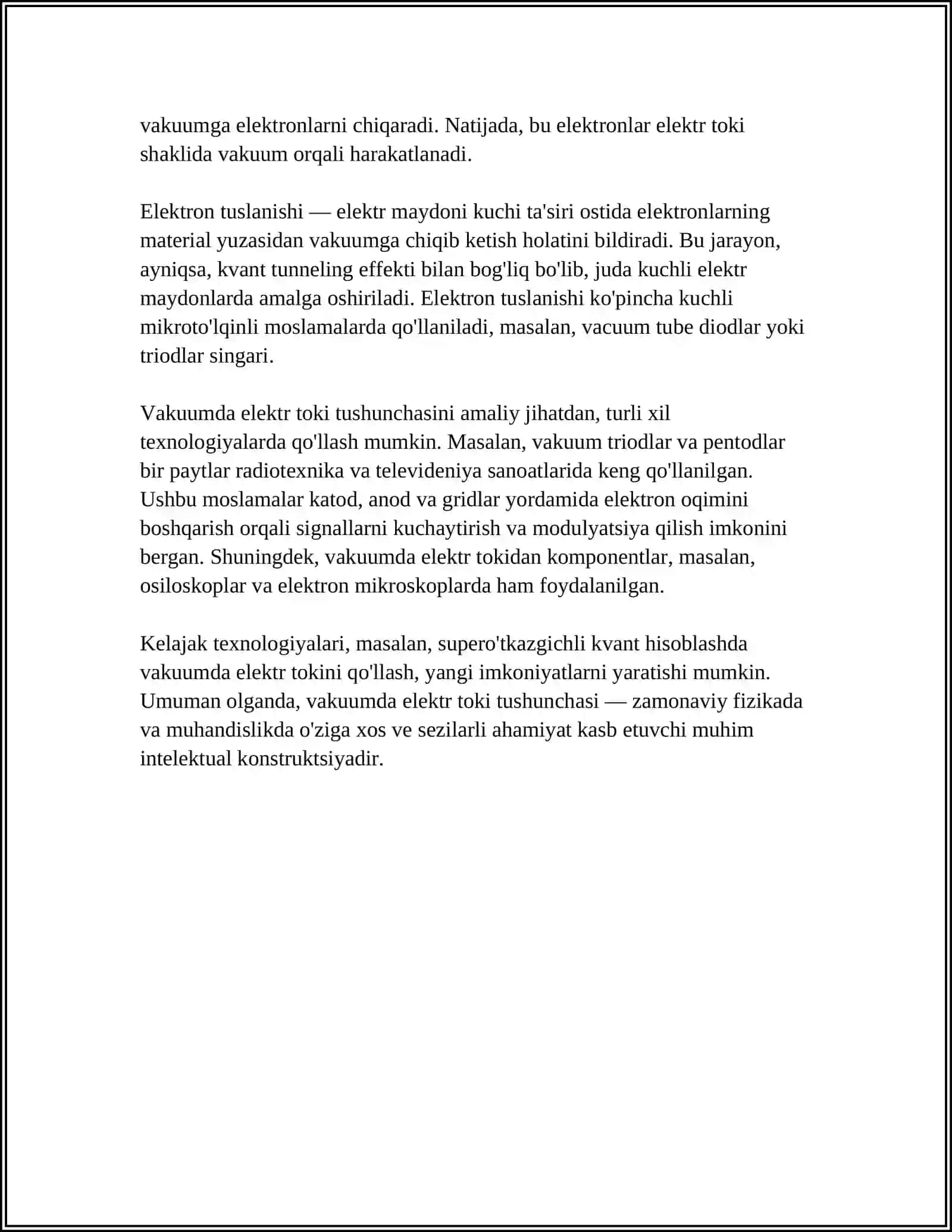 VAKUUMDA ELEKTR TOKI 4