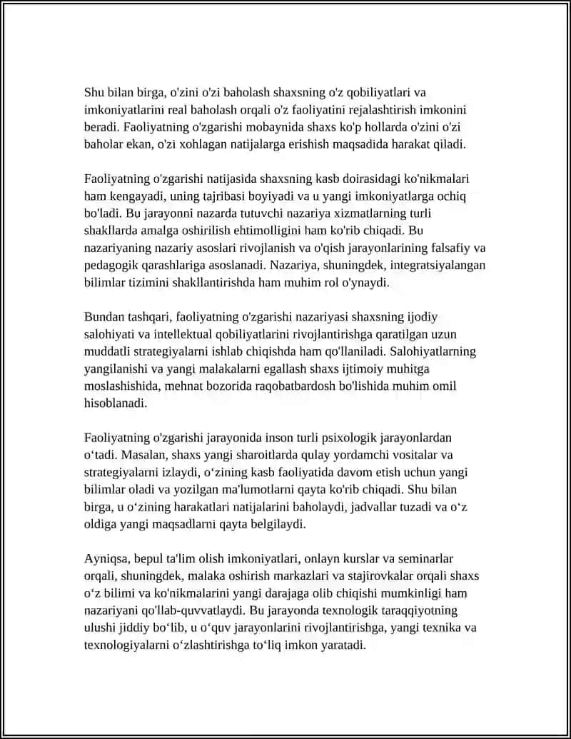 FAOLIYATNING ÒZGARISHI VA MALAKALARNI EGALLASH 4
