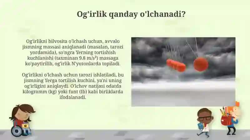 Og'irlik va gravitatsiya kuchi 4