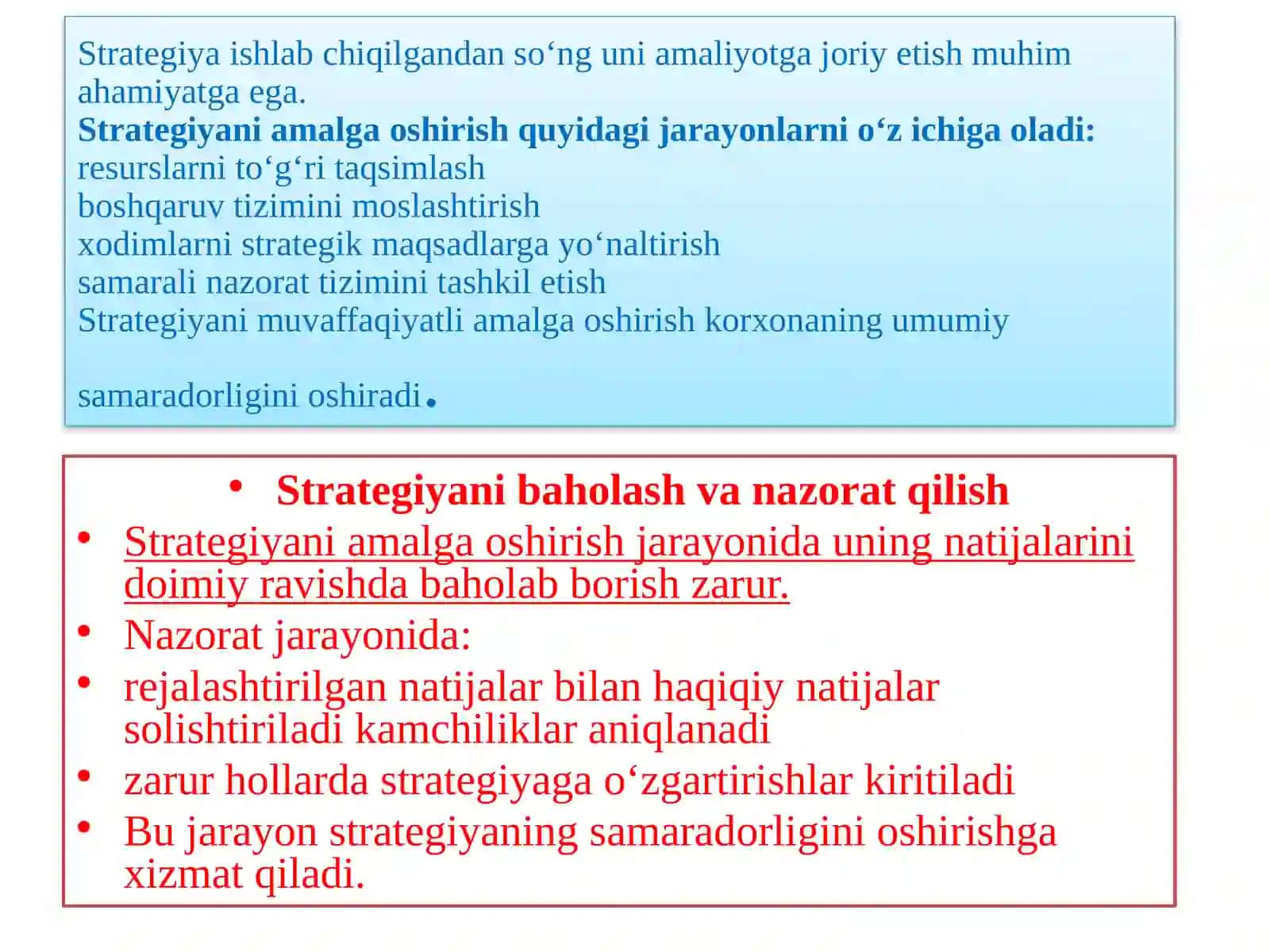 Strategiyani ishlab chiqish va amalga oshirish 4