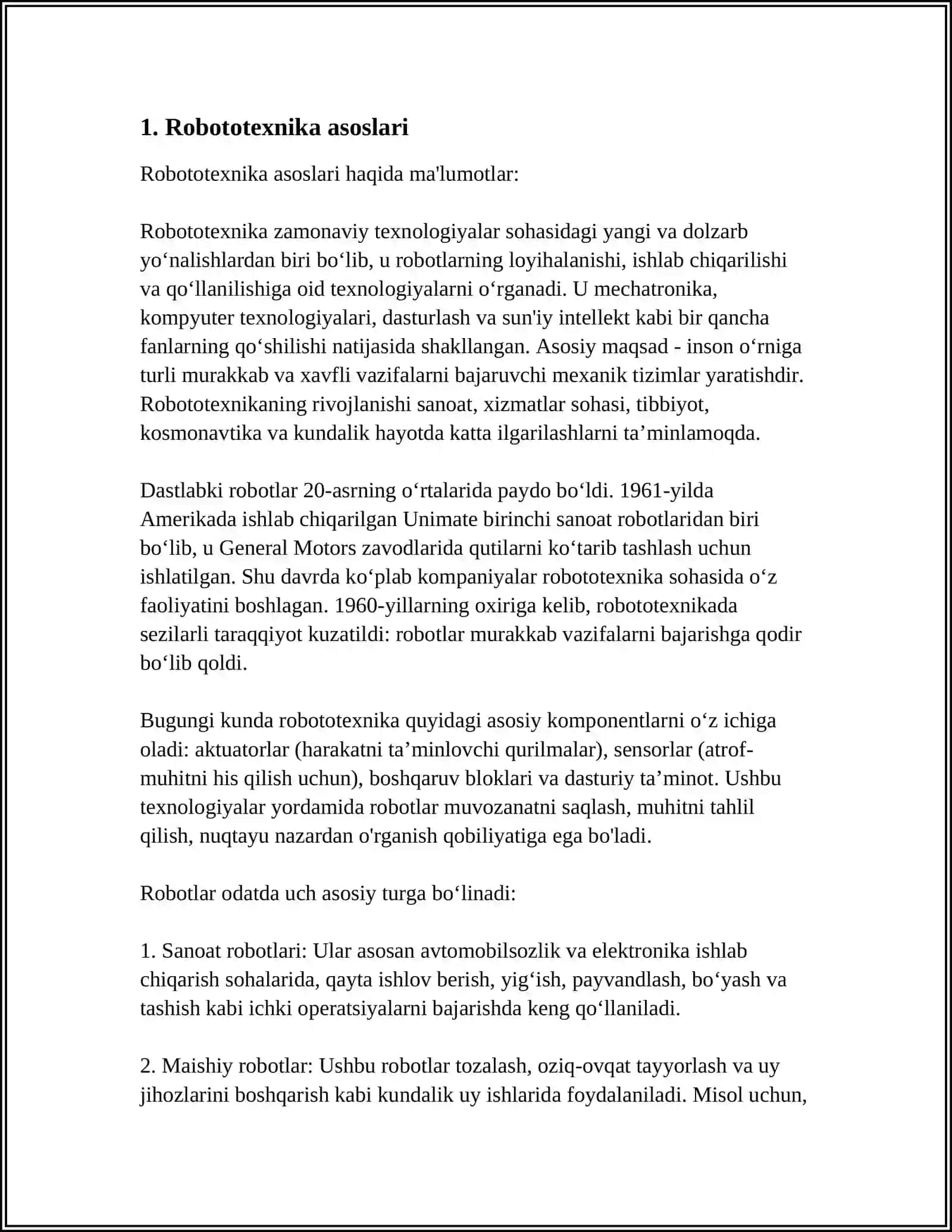 Robototexnika asoslari 4