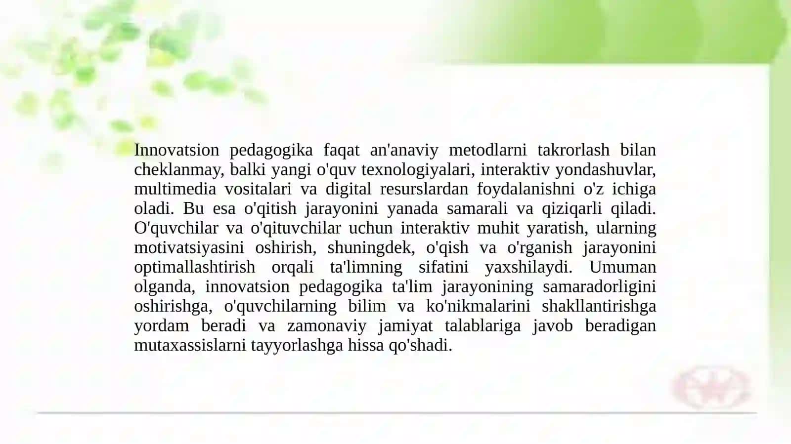 Innovatsion pedagogika ta'limi 4