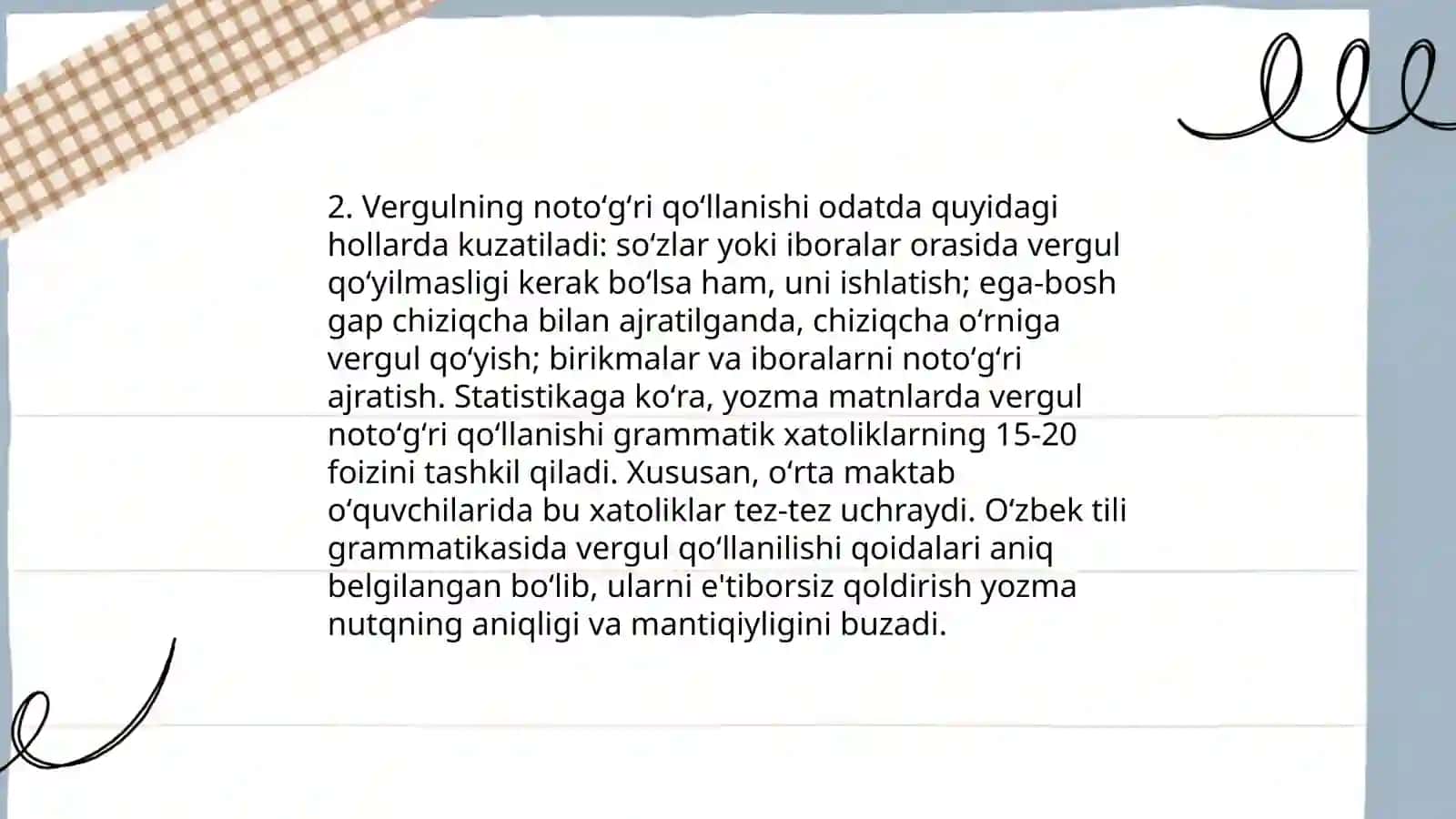 Tinish belgilarining qoʻllanishi bilan bogʻliq uslubiy xatolar va ular haqida umumiy mulohazalar 4