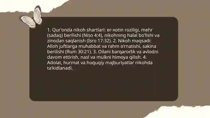 Qurʼon Islom dinining muqaddas kitobida Oila va Ayollarga Munosabat 4