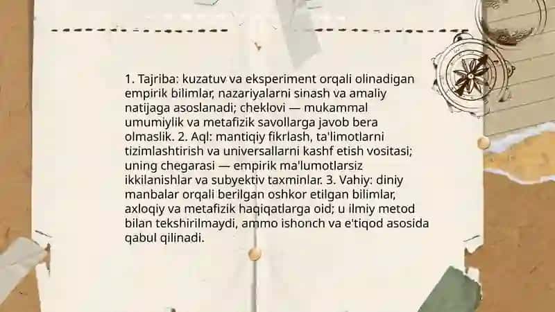 Dunyoviy va diniy bilimlarning mohiyati 4