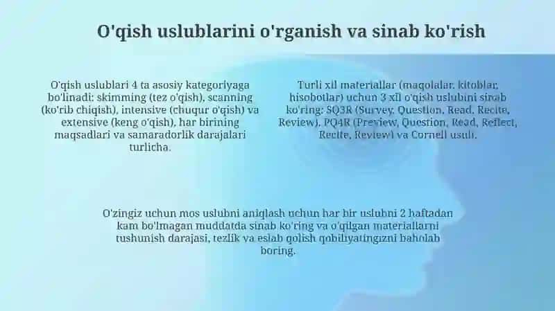 O'qish uslubi va strategiyalari 4
