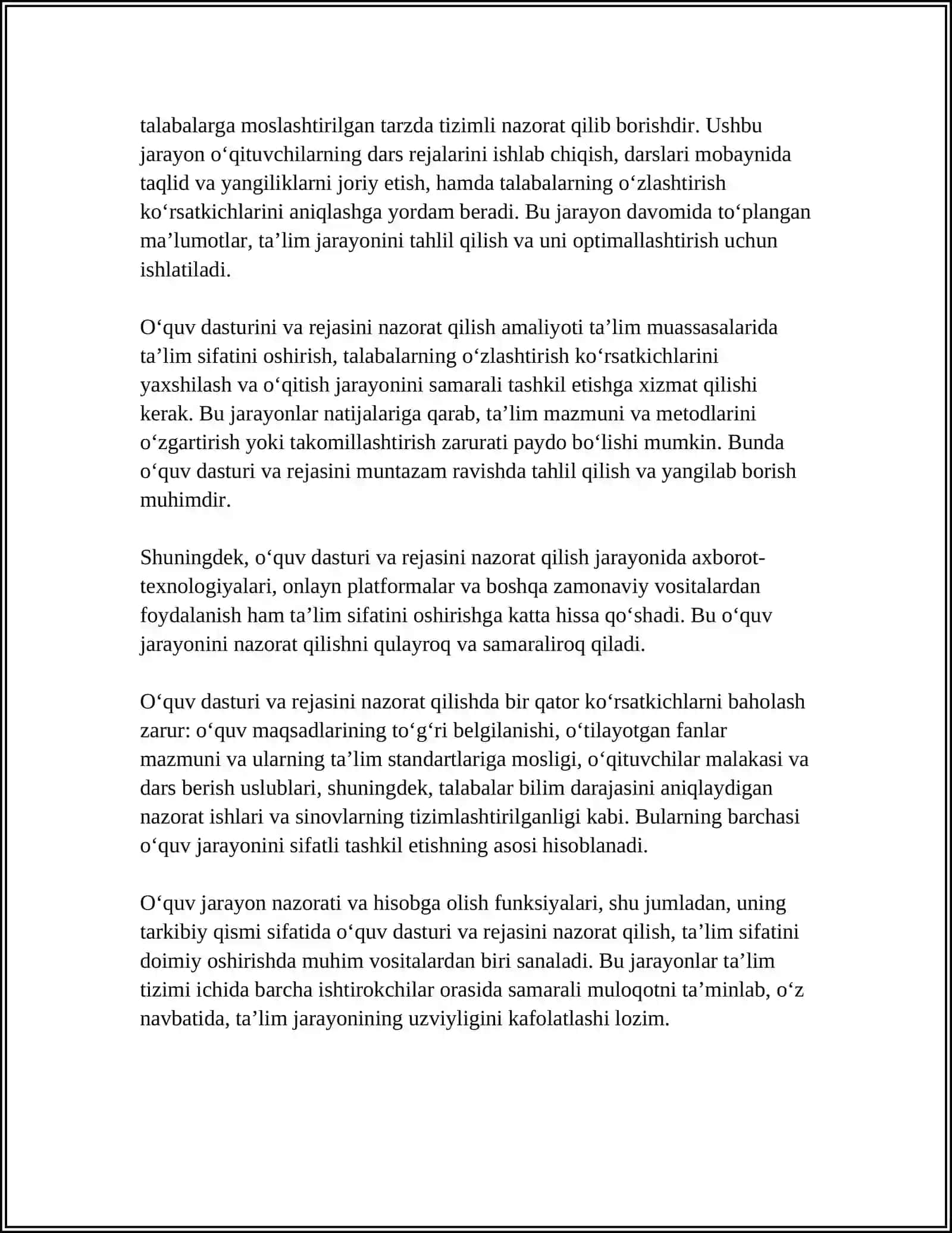 OʻQUV JARAYON NAZORATI VA HISOBGA OLISH FUNKSIYALARI 4