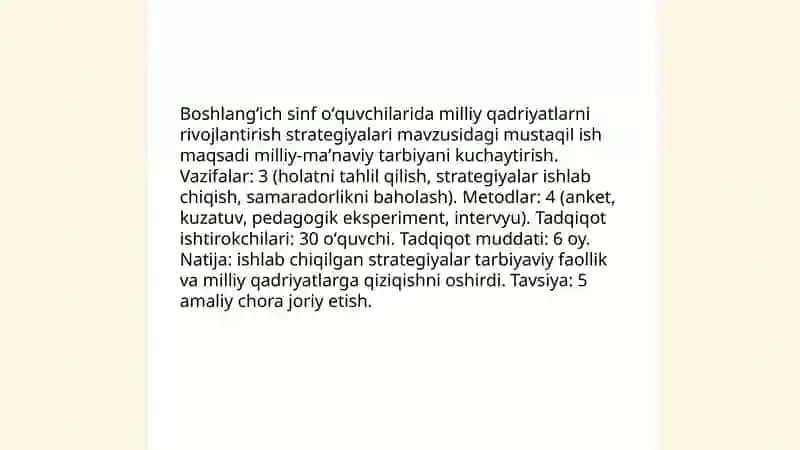Suyundikova Umidaning Tarbiya 4