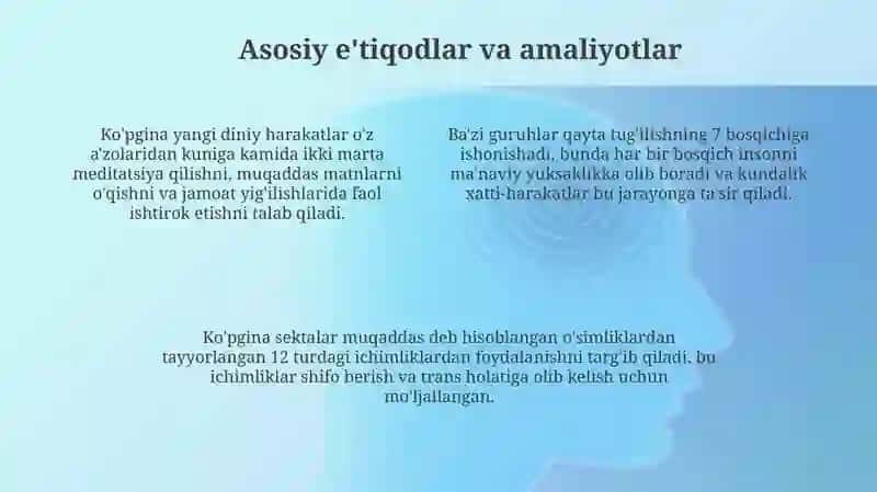 Yangi diniy ta'limotlar va sektalarning kelib chiqishi va mohiyati 4