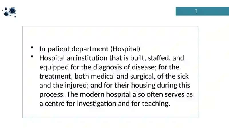 In-patient department (Hospital) 4