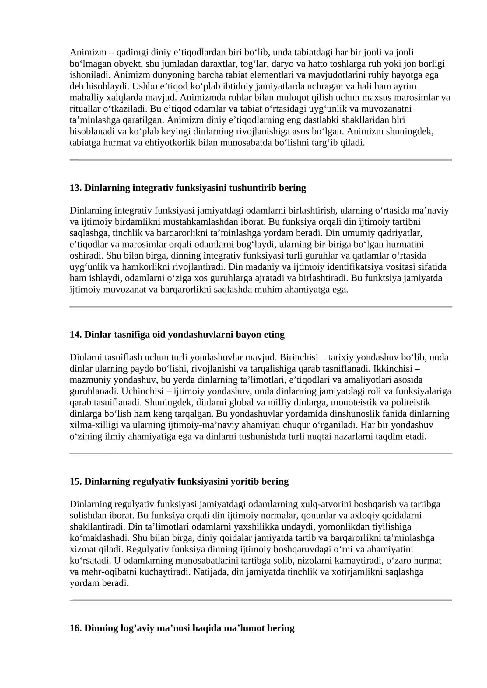 dinshunoslik yakuniy javoblar 4