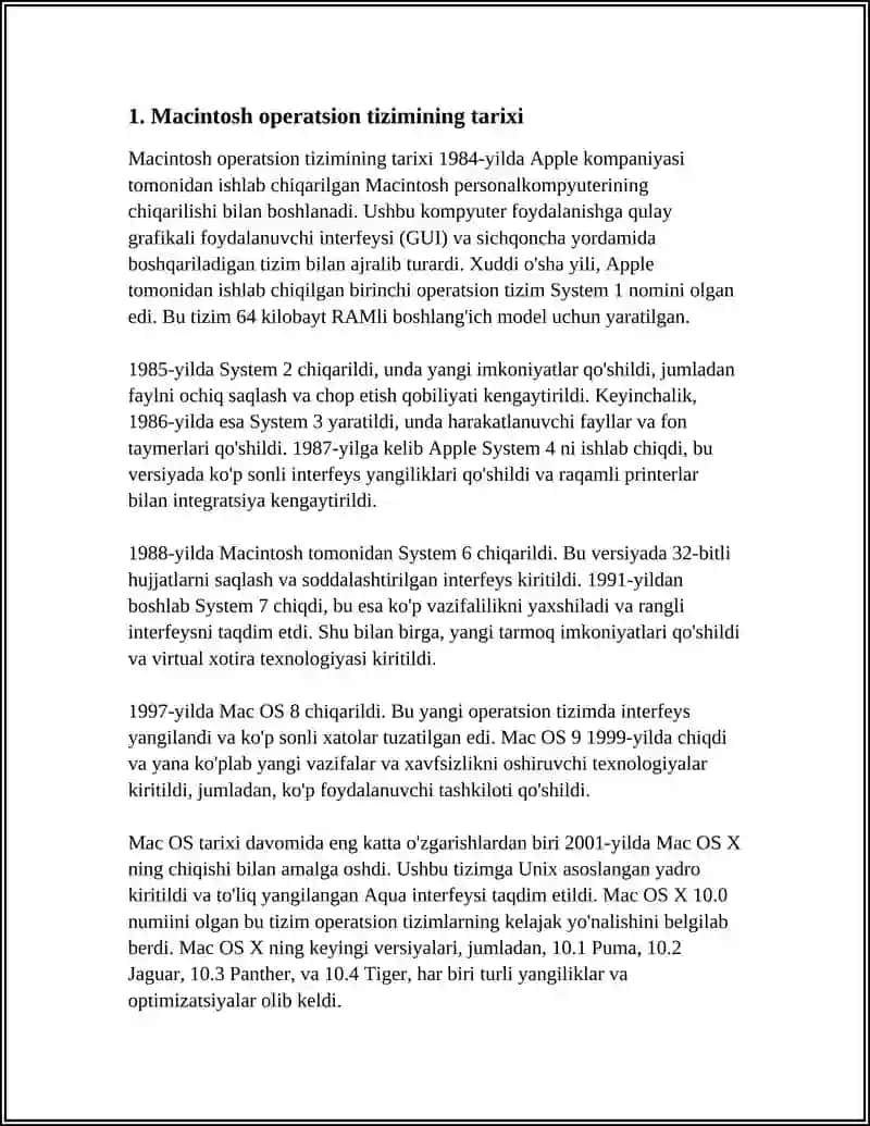 APPLE MACINTOSH OPERATSION TIZIMINING UMUMIY TA'RIFI 4