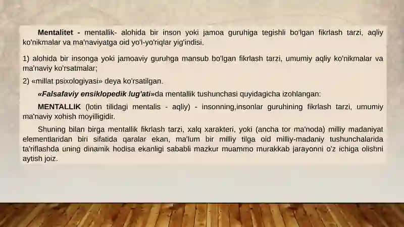 Milliy mentallik va milliy tafakkur. 4