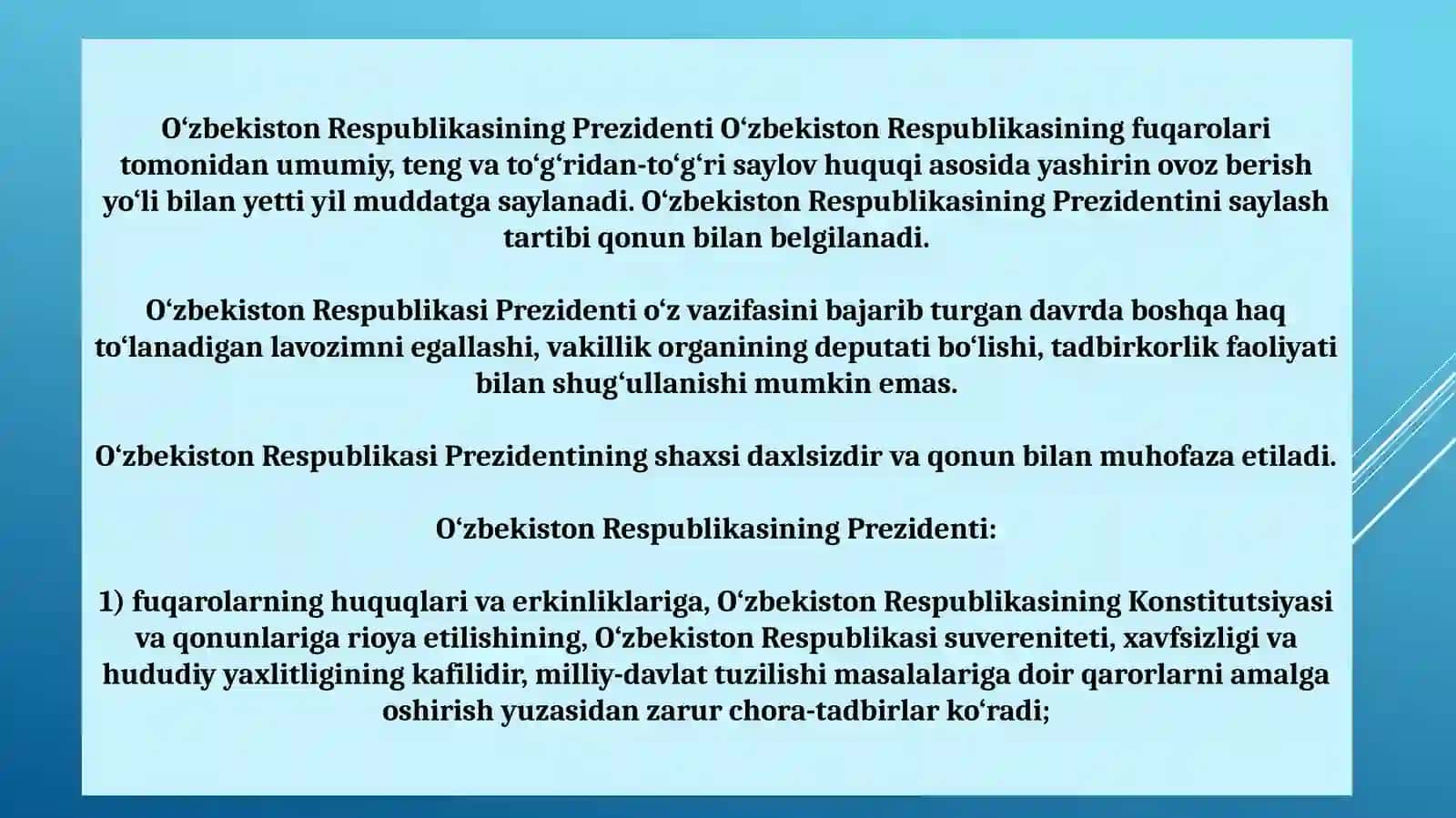 O'zbekiston Respublikasi Konstitutsiyasi 4