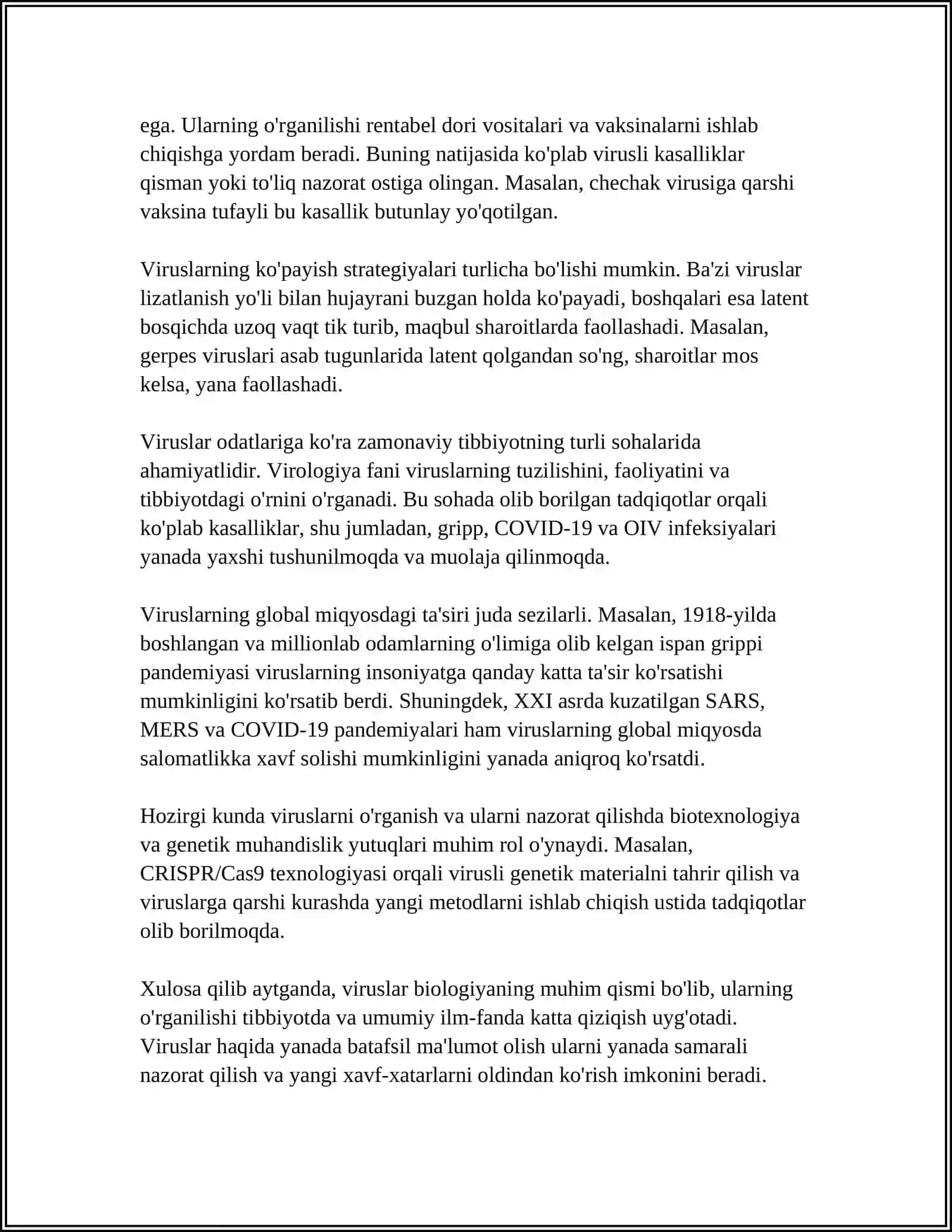 VIRUSLAR (VIROPHYTA) KOʻPAYISHI VA KLASSIFIKATSIYASI TURLARI 4