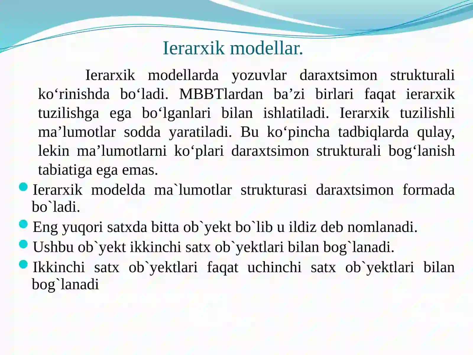 Ma`lumotlarbazasimodellari 4