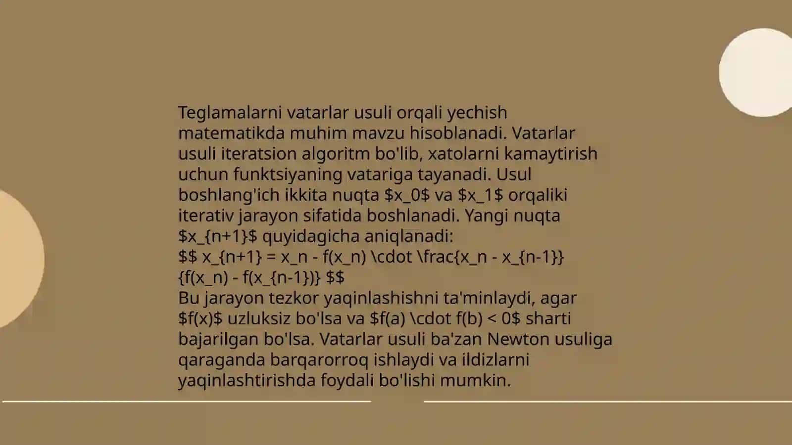 Vatarlar metodining nazariy asoslari 4