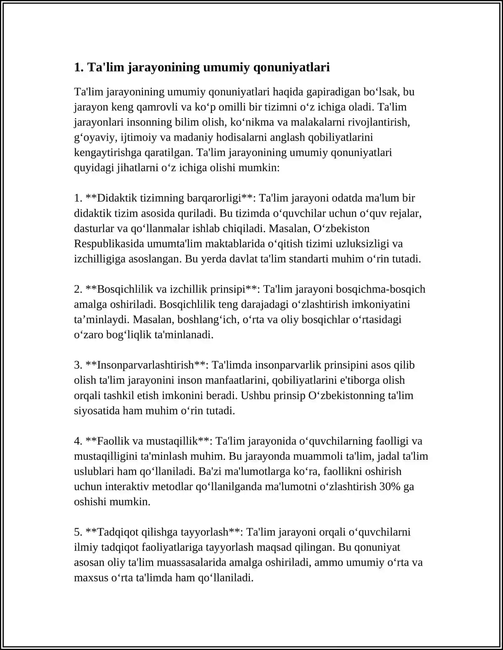 TA'LIM JARAYONINING QONUNIYATLARI VA PRINSIPLARI 4