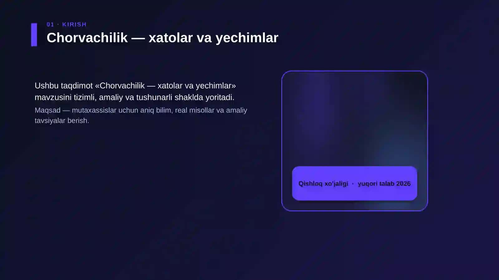 Chorvachilik — xatolar va yechimlar 4