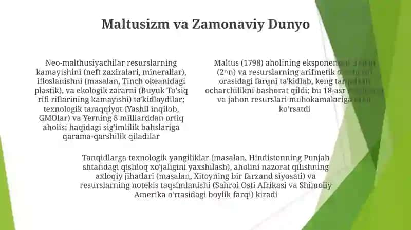 TOMAS MALTUS VA AHOLI NAZARIYASI 4