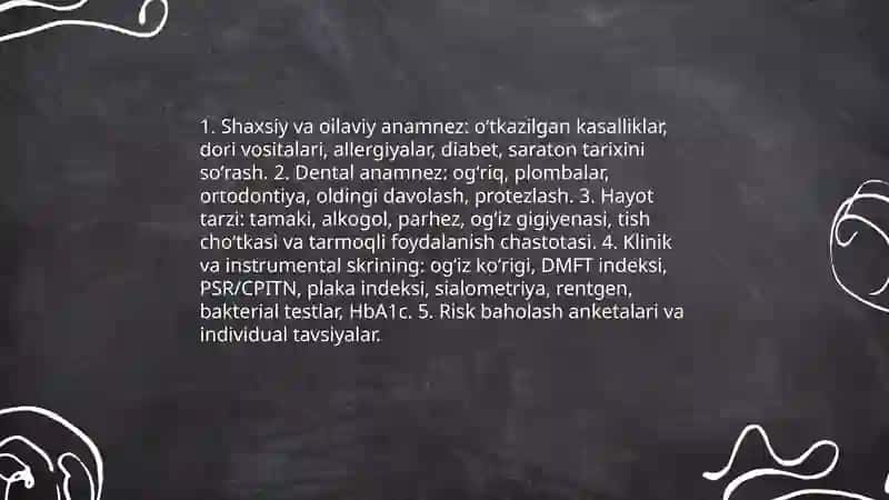 Ogʻiz boʻshligʻi profilaktik koʻrigini oʻtkazish usullari 4