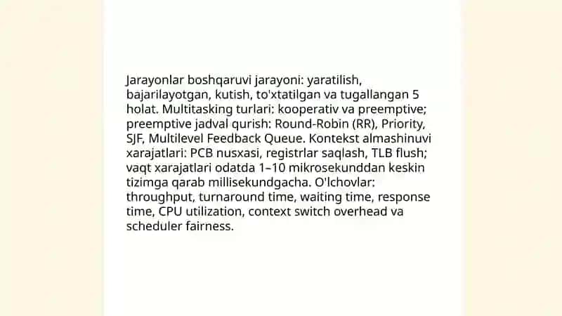 Zamonaviy operatsiyon tizimlar tahlili 4