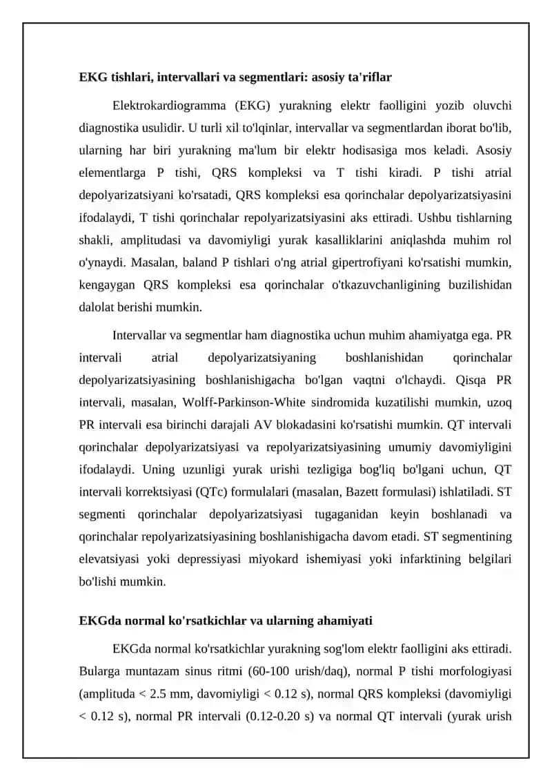 Elektrokardiografiya (EKG) asoslari va interpretatsiyasi 4