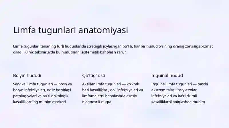 Limfadenopatiya Propedevtikasi: Klinik Diagnostika va Yondashuvlar 4
