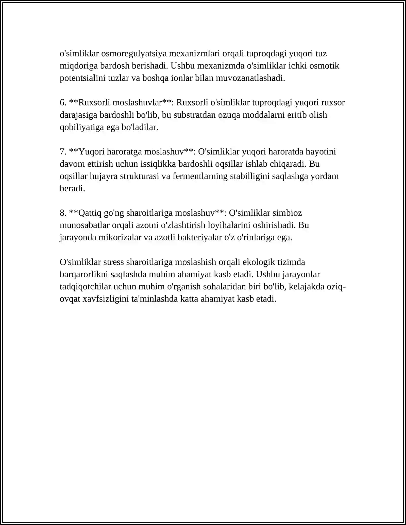 O'SIMLIKLARNING NOQULAY SHAROITGA CHIDAMLILIGI 4