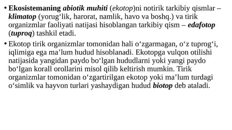 Ekosistemalar va ularning tarkibi 4