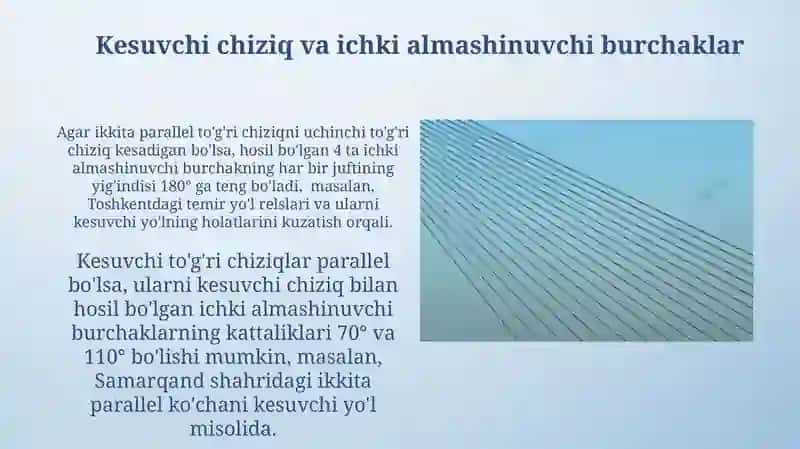 Tòģri chiziqlarning parallelik alomatlari 4