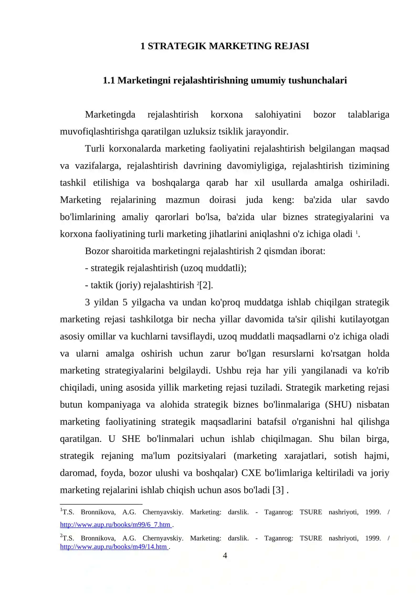 Strategik marketing rejasi 4