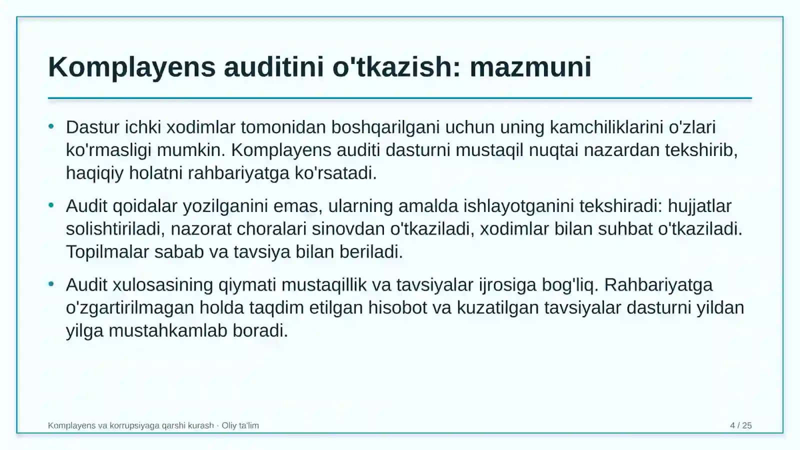 tashqi reklama sohasida komplayens auditini o'tkazish 8543 4