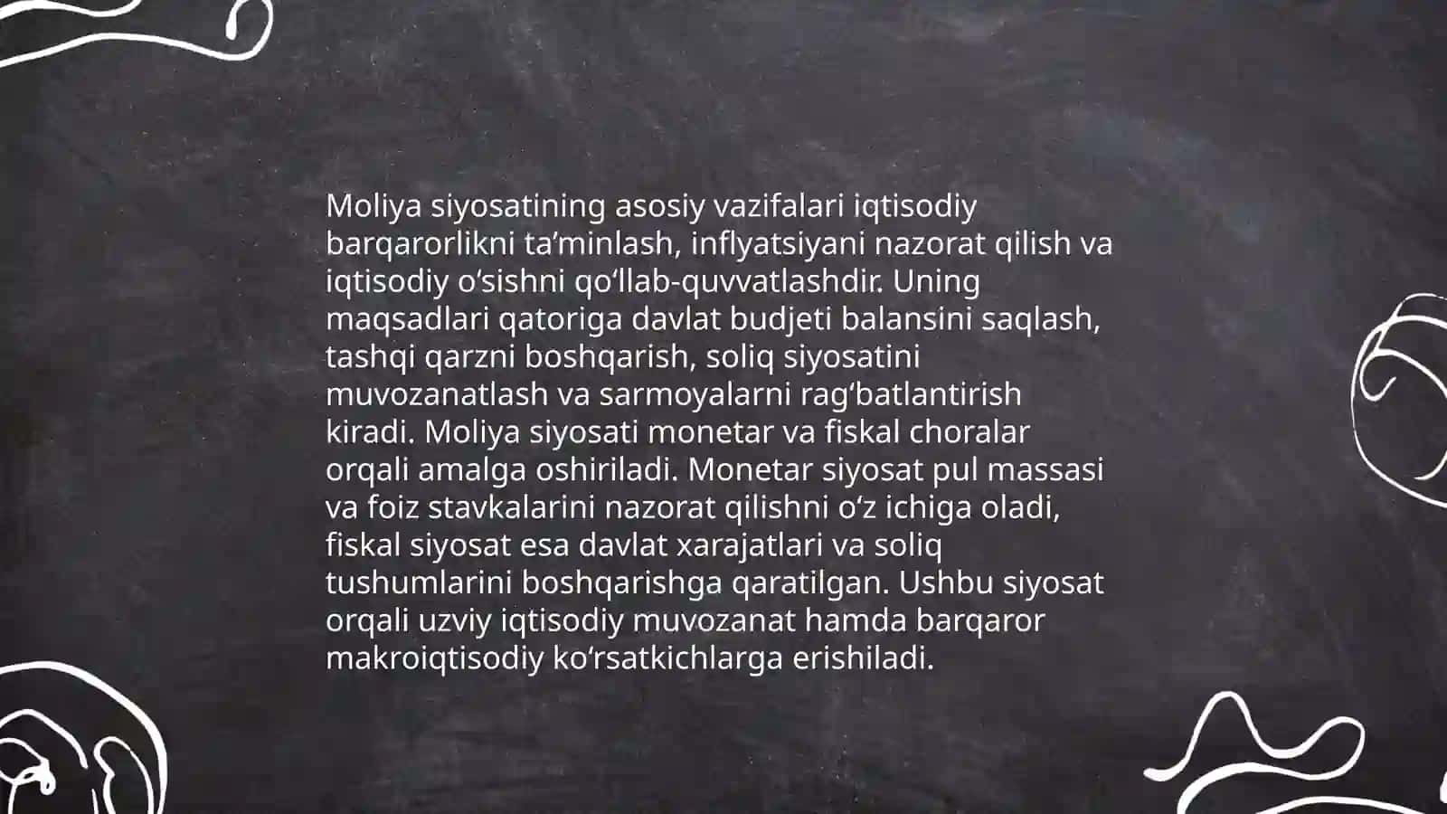 Moliya tizimi va Moliya siyosati 4