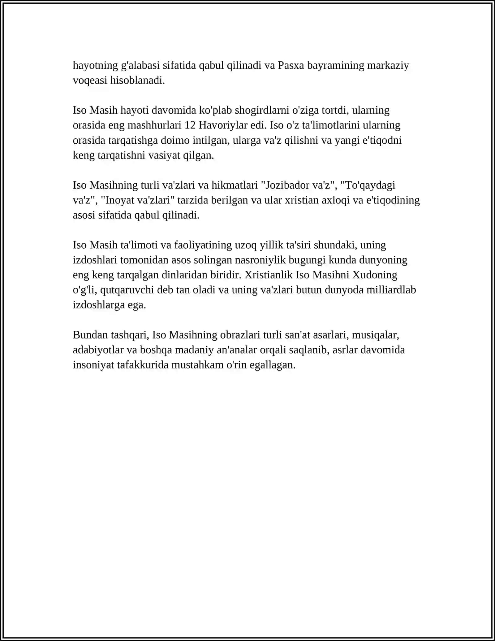 HRISTIANLIK TARIXI,TALIMOTI VA MAROSIMLARI 4