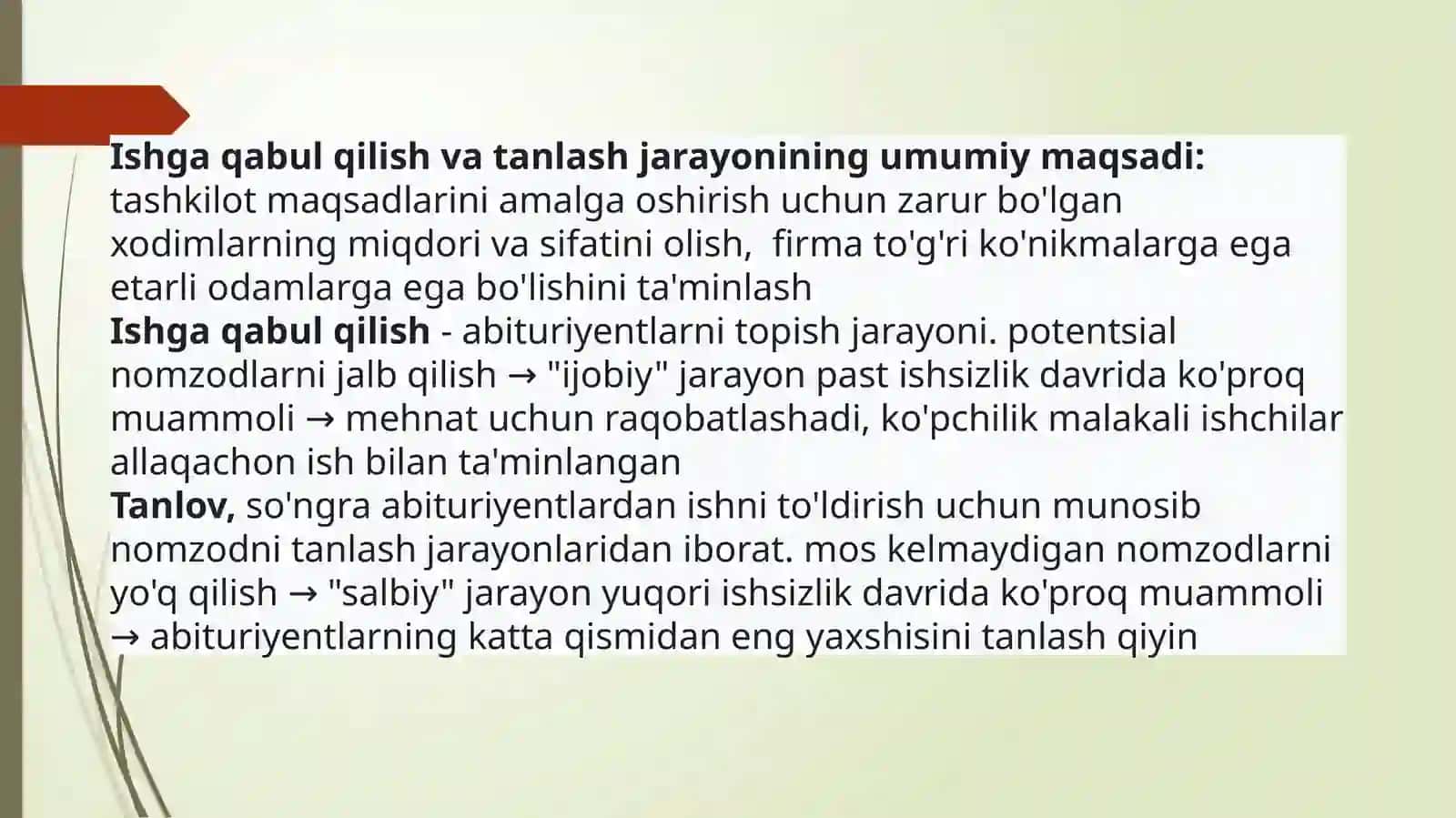Ishga qabul qilish va tanlash 4