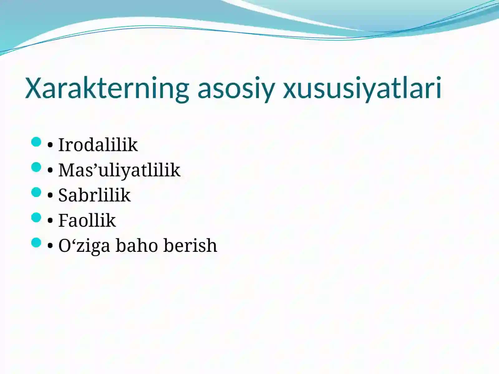 Xarakter va uning xususiyatlari Qobiliyat, iste'dod va qobiliyatq 4