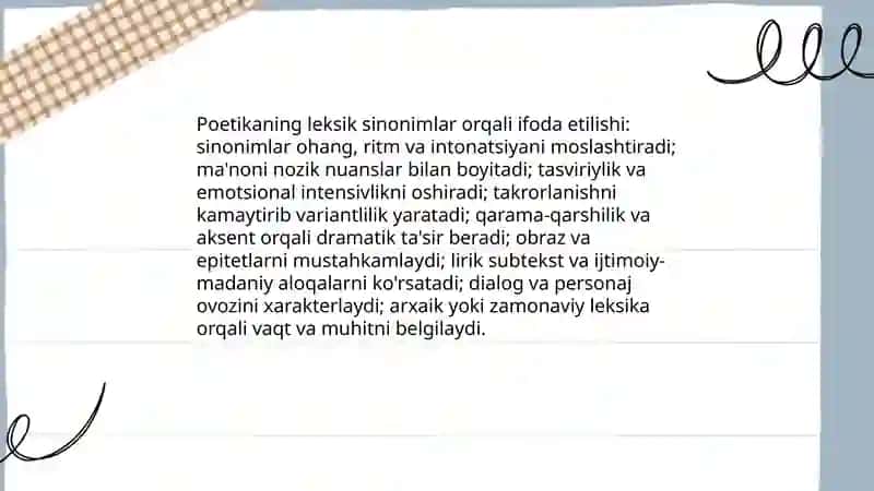 Leksik sinonimlar poetik vosita sifatida 4