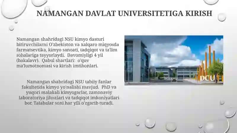 Namangan Davlat Universiteti Kimyo kafedrasi 4
