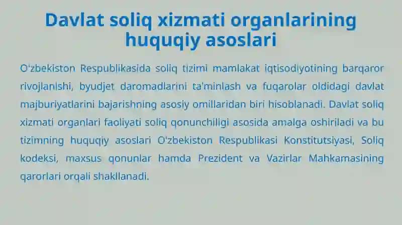 Davlat soliq xizmat iorganlari faoliyati 4