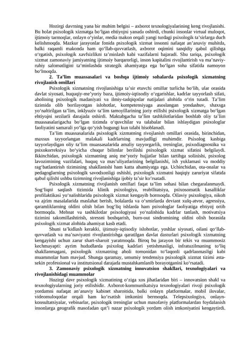 Psixologik xizmat amalyoti fanidan 4