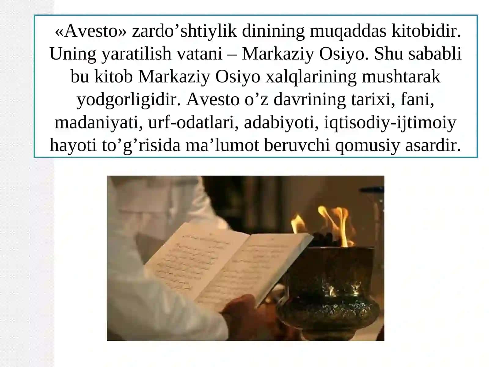Avesto fazilatlarni tarbiyalash 4